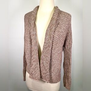 Peruvian Connection Pima Cotton Open Front Cardigan Shawl Collar Knit *READ